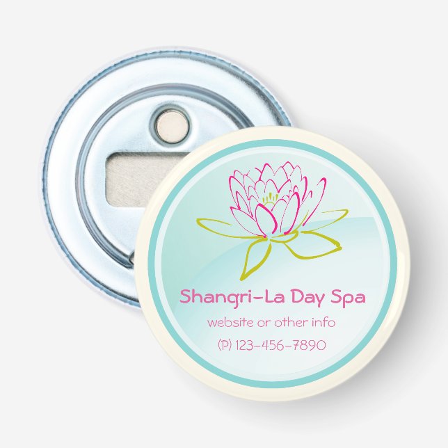 Kundenspezifischer Firmenname mit Lotus-Blume Flaschenöffner (Vorderseite)