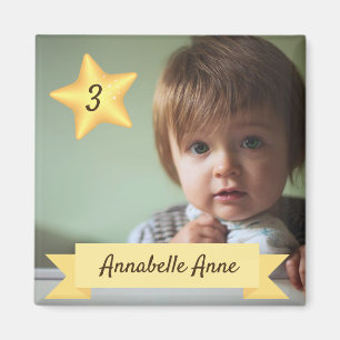 Kundenspezifischer Foto-Magnet mit dem Namen und Magnet