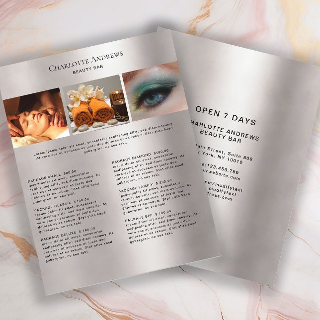 Kundenspezifischer Foto Preishear Salon Flyer (Créateur téléchargé)