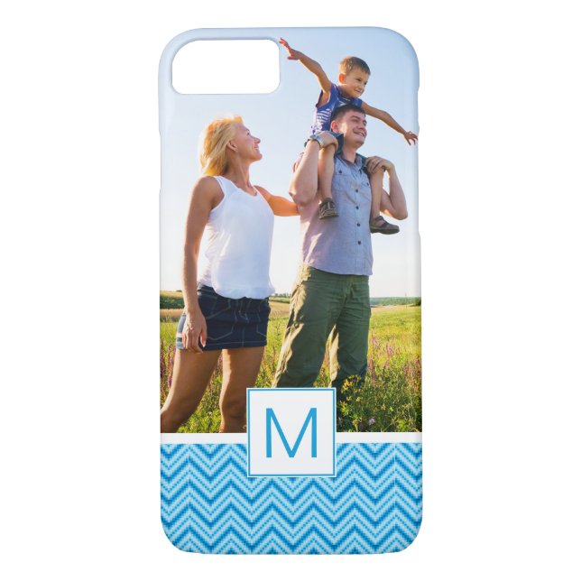 Kundenspezifischer Foto-u. Monogramm-Zickzack Case-Mate iPhone Hülle (Rückseite)