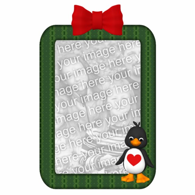Kundenspezifischer Foto-VerzierungPenguin Fotoskulptur Ornament (Vorne)