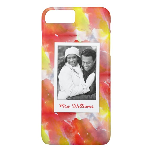 Kundenspezifischer Fotou. Namewatercolor-Entwurf Case-Mate iPhone Hülle (Rückseite)