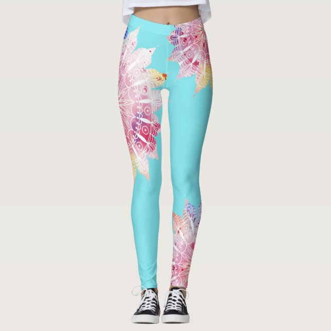 Kundenspezifischer gefärbte KrawatteMandala der Leggings (Vorderseite)