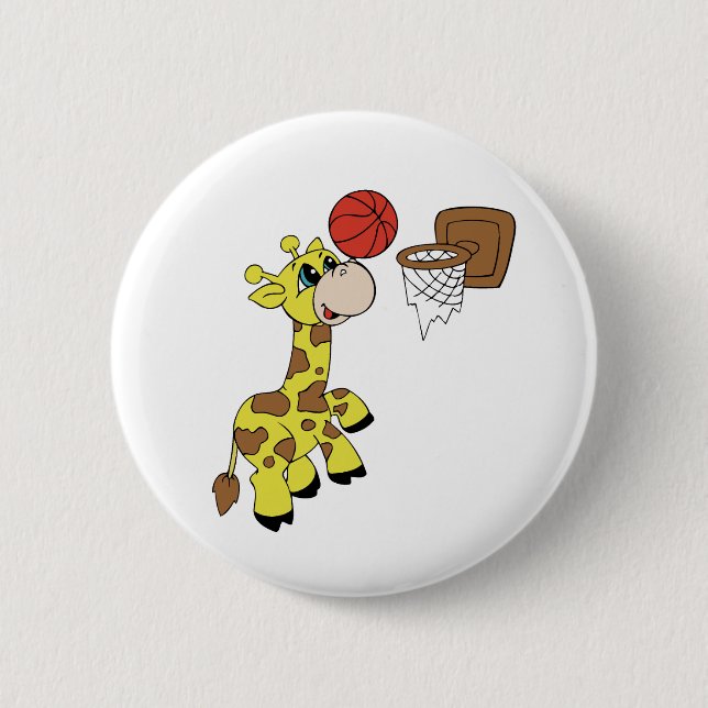 KUNDENSPEZIFISCHER GIRAFFEN-BASKETBALL Knopf Button (Vorderseite)