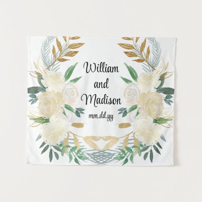 Kundenspezifischer Hintergrund für die Hochzeitsem Wandteppich (Vorderseite (Horizontal))