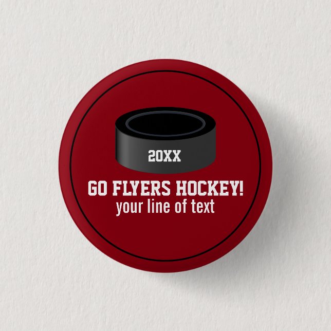 Kundenspezifischer Hockey-Spieler-Zahl-Team-Name Button (Vorderseite)