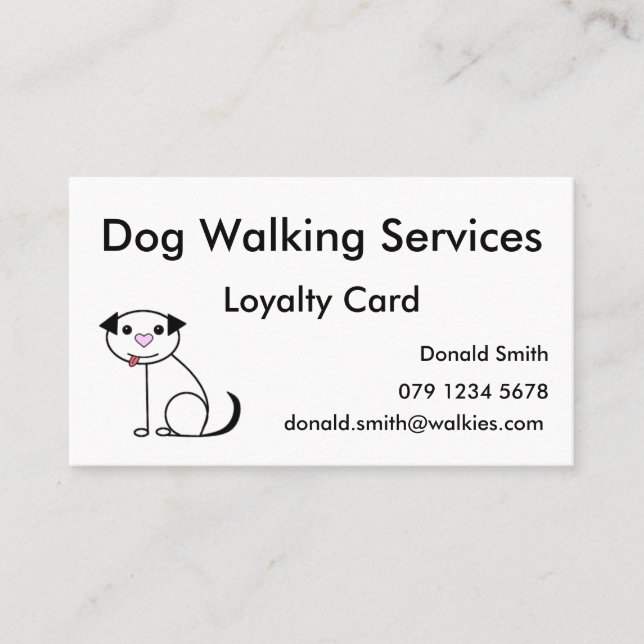 Kundenspezifischer Hundegehende Loyalität vergütet Treuekarte (Vorderseite)