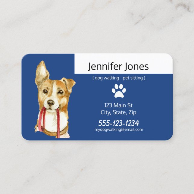Kundenspezifischer Hundegehende Visitenkarten Visitenkarte (Vorderseite)