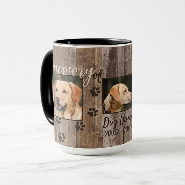 Kundenspezifischer Hunderustikales hölzernes Tasse (Vorderseite Links)