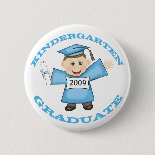 Kundenspezifischer Kindergarten-blauer Button (Vorderseite)