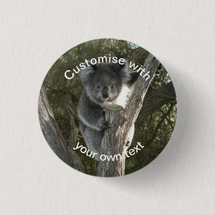 Kundenspezifischer Koala, der einen Baum klettert Button