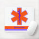 Kundenspezifischer Krankenwagen-orange und blauer Mousepad (Mit Mouse)