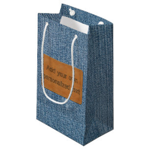 Kundenspezifischer lederner Umbau-blaues Kleine Geschenktüte