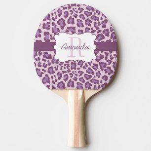 Kundenspezifischer Leopard-lila LavendelPing Pong Tischtennis Schläger