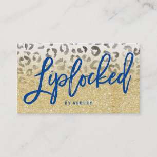 Kundenspezifischer Logo-ImitatgoldGlitter-Leopard Visitenkarte