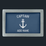 Kundenspezifischer Marineblauseeankerbootskapitän Rechteckige Gürtelschnalle<br><div class="desc">Kundenspezifisches Marineblau- und weißesseeankerboot captain Gürtelschnalle. Personalisierter Zusatz mit Schiffsankerlogo. Seezusätze für Seemann- und Segelnenthusiasten. Kundengerechte Farbe. Cooles Weihnachts-, Vatertags-, Hochzeits- oder Geburtstags-Partygeschenk für Freunde, Vati, Vater, Ehemann, Bruder, Onkel, Großvater, Bräutigam, Hochzeitsgäste etc. Machen Sie Ihre eigene einzigartige Bootfahrt oder yachting Geschenk. Moderne Typografieschablone. Auch nett als Jachthafenfirmenpersonal, Personalmitglieder etc....</div>