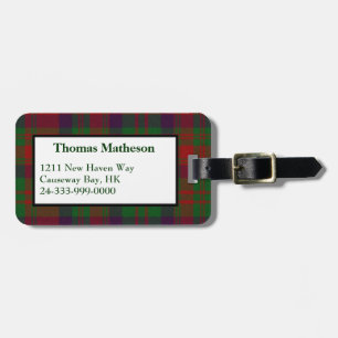 Kundenspezifischer Matheson Tartan-karierter Gepäckanhänger