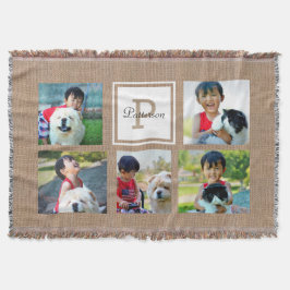 Kundenspezifischer mit Monogramm 5 Foto-Collage Decke