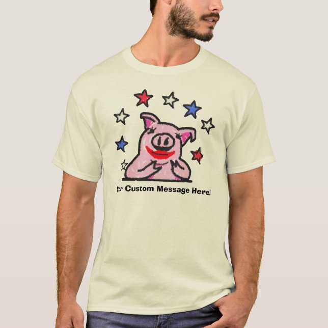 Kundenspezifischer Mitteilungs-Lippenstift auf T-Shirt (Vorderseite)