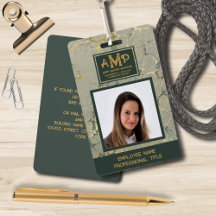 Kundenspezifischer Monogram Logo Gold Green Textur