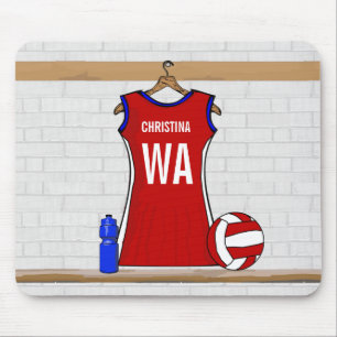 Kundenspezifischer Netball-einheitliches Rot mit Mousepad
