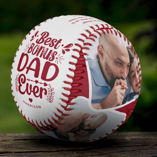 Kundenspezifischer Niedlicher Bonus Vater 4 Foto & Baseball (Von Creator hochgeladen)