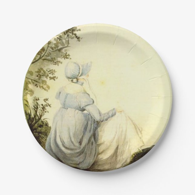 Kundenspezifischer Party-Teller Janes Austen Pappteller (Vorderseite)