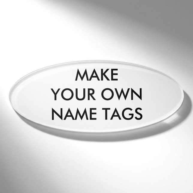 Kundenspezifischer personalisierter ovaler namenschild (Vorderseite)