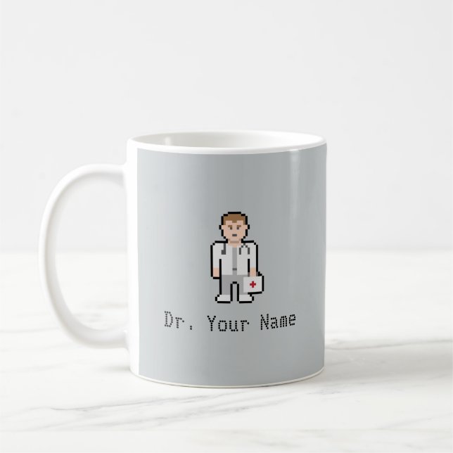 Kundenspezifischer Pixel-Doktor Mug Kaffeetasse (Links)
