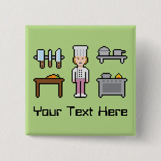 Kundenspezifischer Pixel-Frau-Koch Button