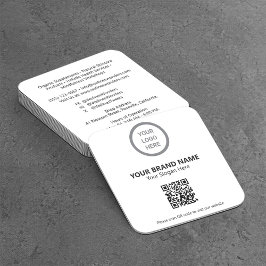Kundenspezifischer QR-Code für Kleinunternehmen Quadratische Visitenkarte