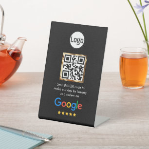 Kundenspezifischer QR-Code Google Review Pedestal Sockelschild
