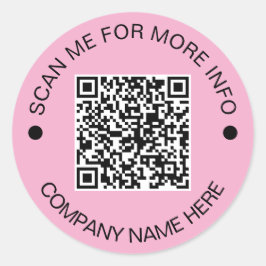 Kundenspezifischer QR-Code Rund Pink Waterproof Bu Runder Aufkleber