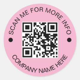 Kundenspezifischer QR-Code Rund Pink Waterproof Bu Runder Aufkleber