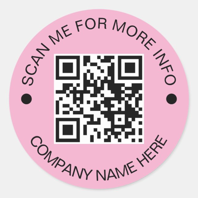 Kundenspezifischer QR-Code Rund Pink Waterproof Bu Runder Aufkleber (Vorderseite)