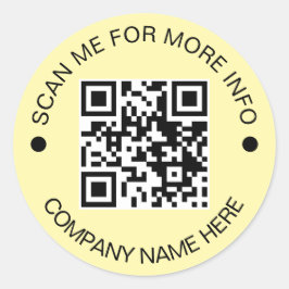 Kundenspezifischer QR-Code Rund Yellow Wedge Busin Runder Aufkleber