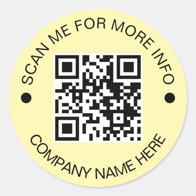 Kundenspezifischer QR-Code Rund Yellow Wedge Busin Runder Aufkleber (Vorderseite)