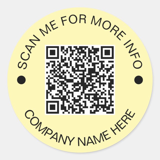 Kundenspezifischer QR-Code Rund Yellow Wedge Busin Runder Aufkleber (Vorderseite)