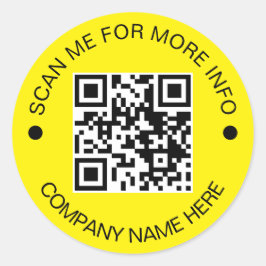 Kundenspezifischer QR-Code Rund Yellow Wedge Busin Runder Aufkleber