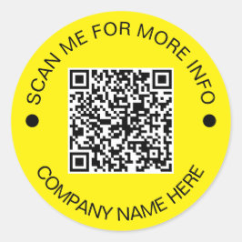 Kundenspezifischer QR-Code Rund Yellow Wedge Busin Runder Aufkleber
