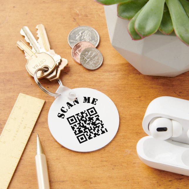 Kundenspezifischer QR-Code Schlüsselanhänger (Schreibtisch)