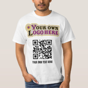 Kundenspezifischer QR-Code und Logo T-Shirt