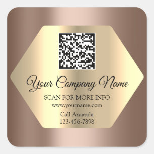 Kundenspezifischer QR-Code Werbeaktion Rose braun Quadratischer Aufkleber
