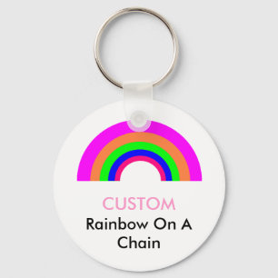 KUNDENSPEZIFISCHER Regenbogen auf einer Kette Schlüsselanhänger