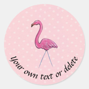 Kundenspezifischer rosa Flamingoaufkleber Runder Aufkleber