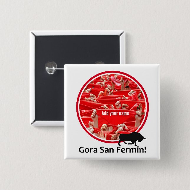Kundenspezifischer Schal, San Fermin Encierro, Button (Vorne & Hinten)