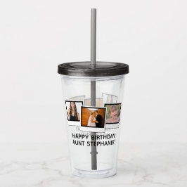 Kundenspezifischer Schnappschuß 3-Foto gestaltet Acryltrinkbecher