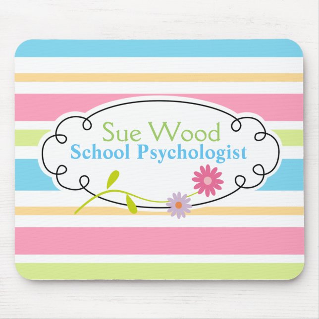 Kundenspezifischer Schulpsychologe-gestreifte hohe Mousepad (Vorne)