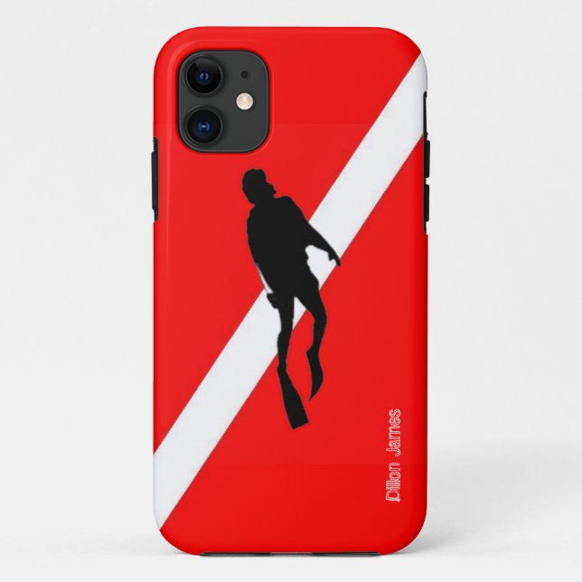 Kundenspezifischer Sporttaucher-Flaggen-Kunst Case-Mate iPhone Hülle (Rückseite)