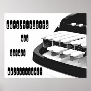 Kundenspezifischer Steno schwarzer Maschinen-Druck Poster
